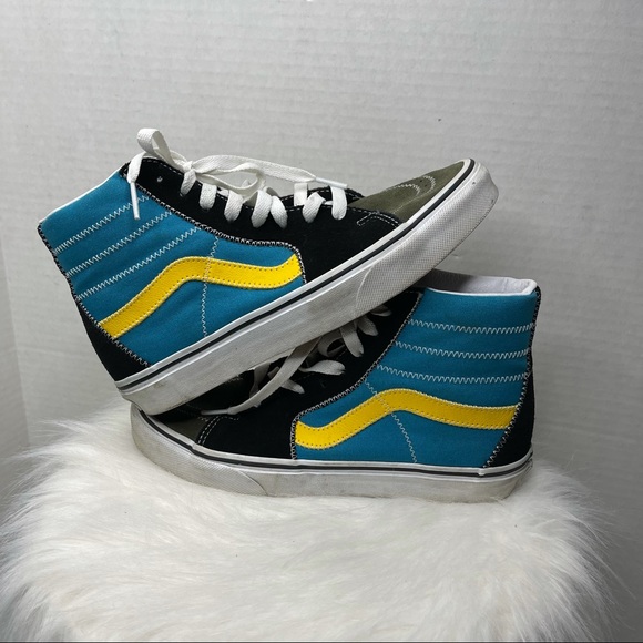 VANS SK8 Hi Top Mix Match Yellow, Green Turquoise - Picture 3 of 10